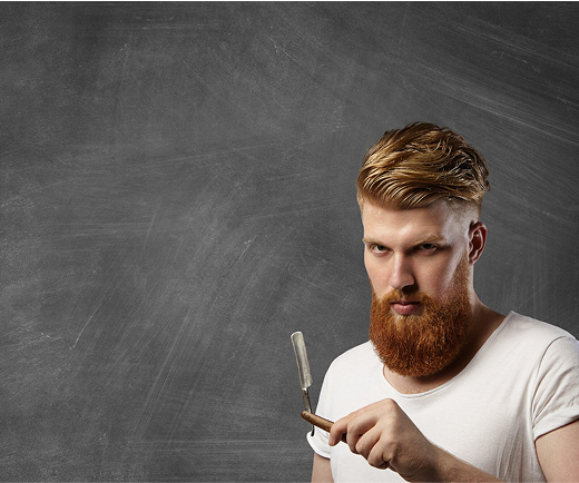 barbero con cuchilla